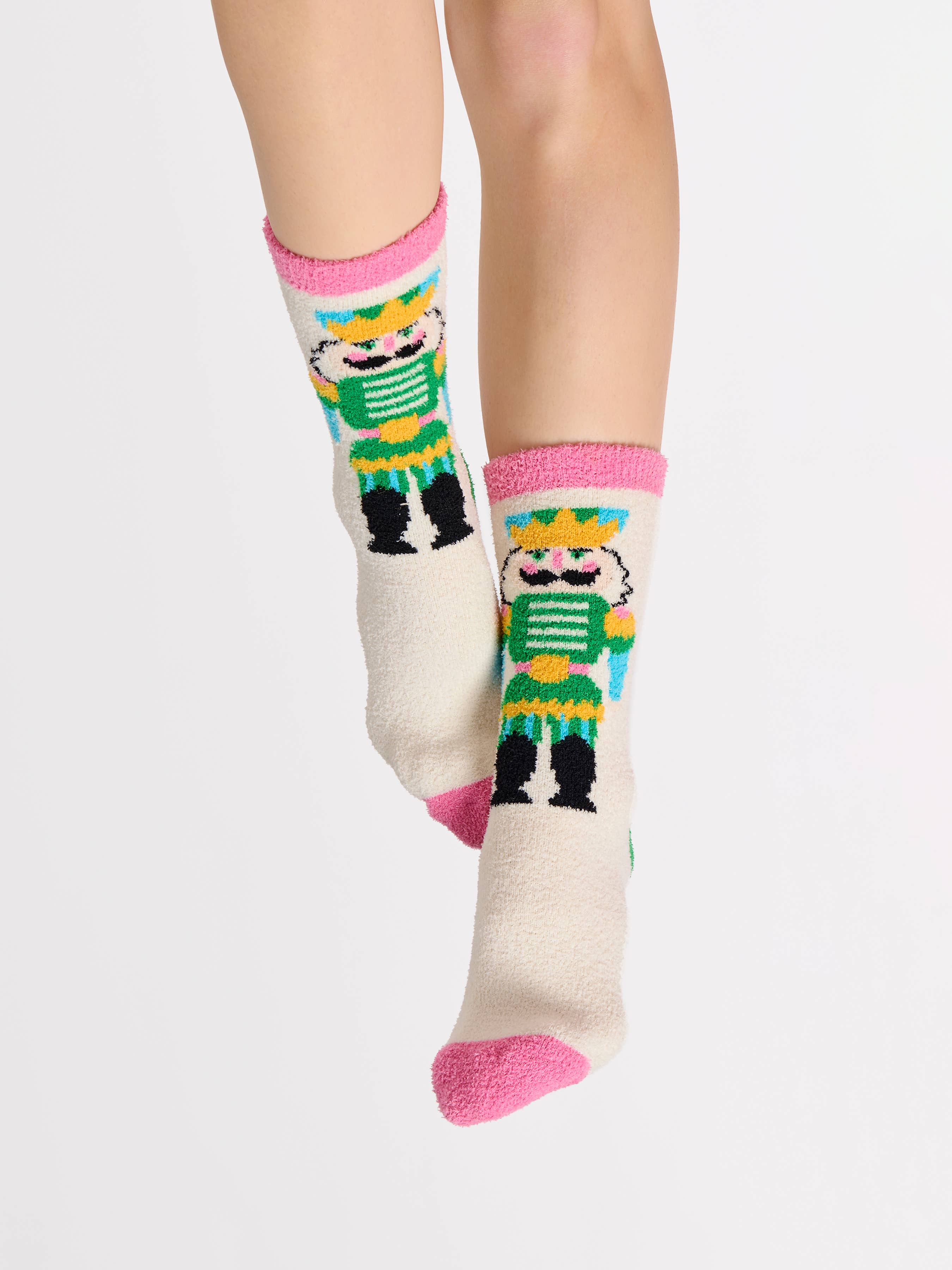IVORY NUTCRACKER SOCKS