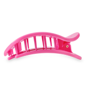 Flat Round Hair Clip | Large | Paradise Pink showing bendable teeth for a secure yet gentle hold