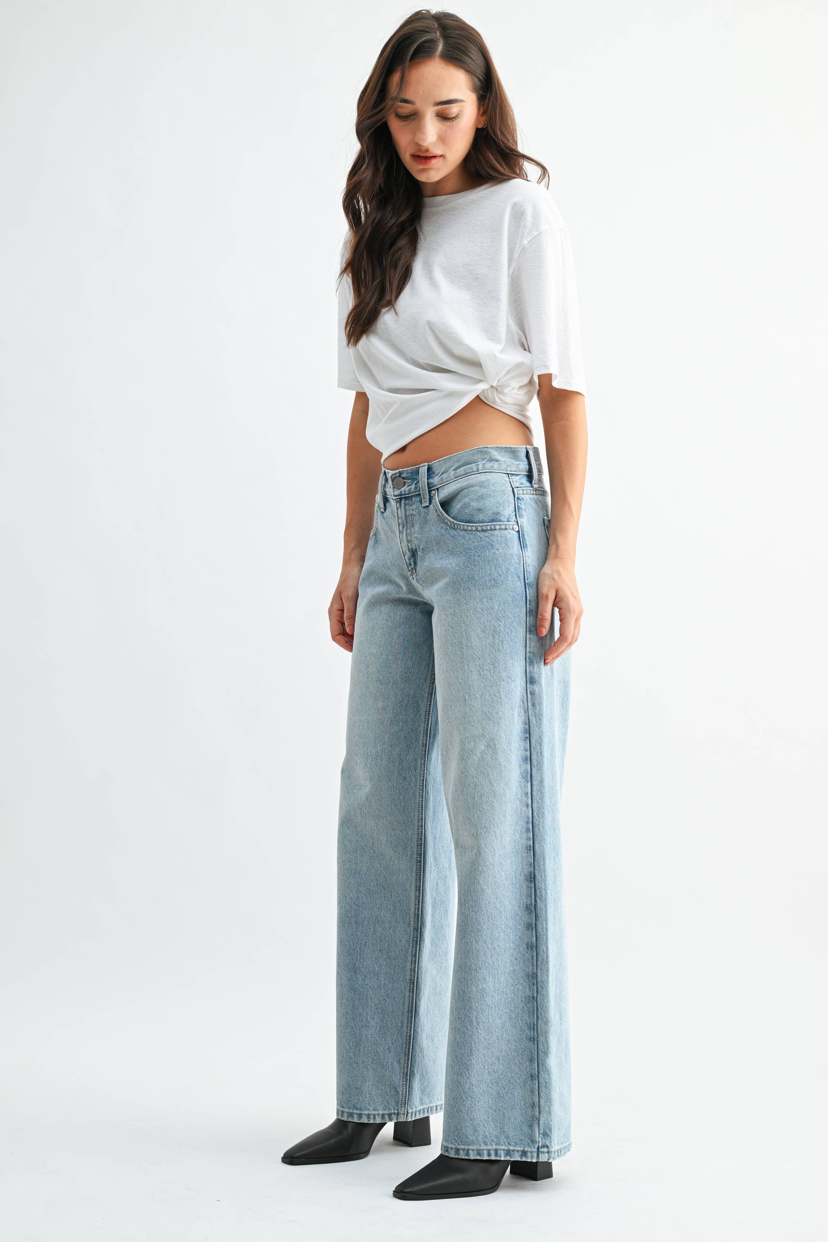 Light Denim Wide Leg Jean