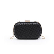 Black Woven Oval Evening Bag
