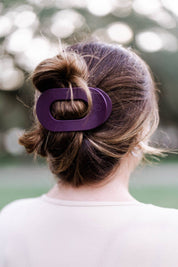 Flat Round Hair Clip | Large | Burgundy Bliss showing lightweight, durable, and nearly unbreakable
