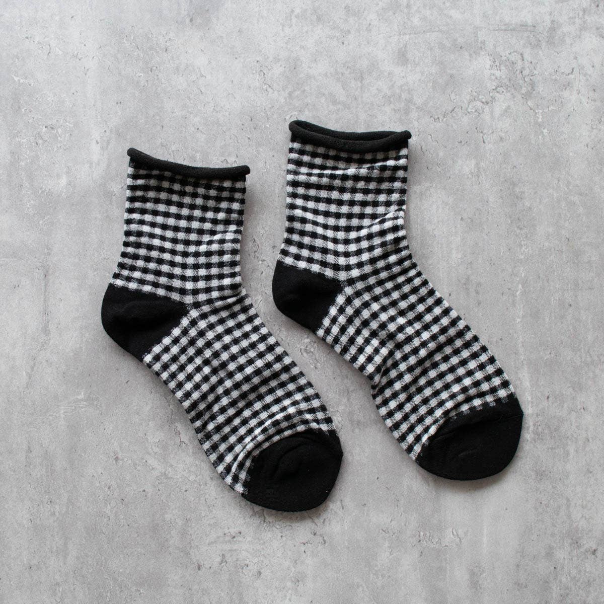 Black Picnic Mid Crew Socks