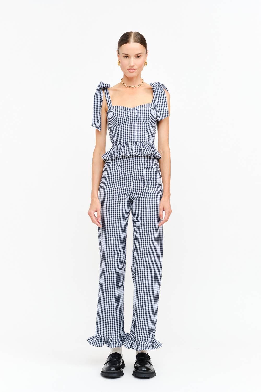 Navy Gingham Beth Top