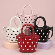 Polka Dot Patent Mini Bucket Tote