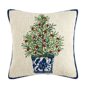 Cream Chinoiserie Tree Hook Pillow