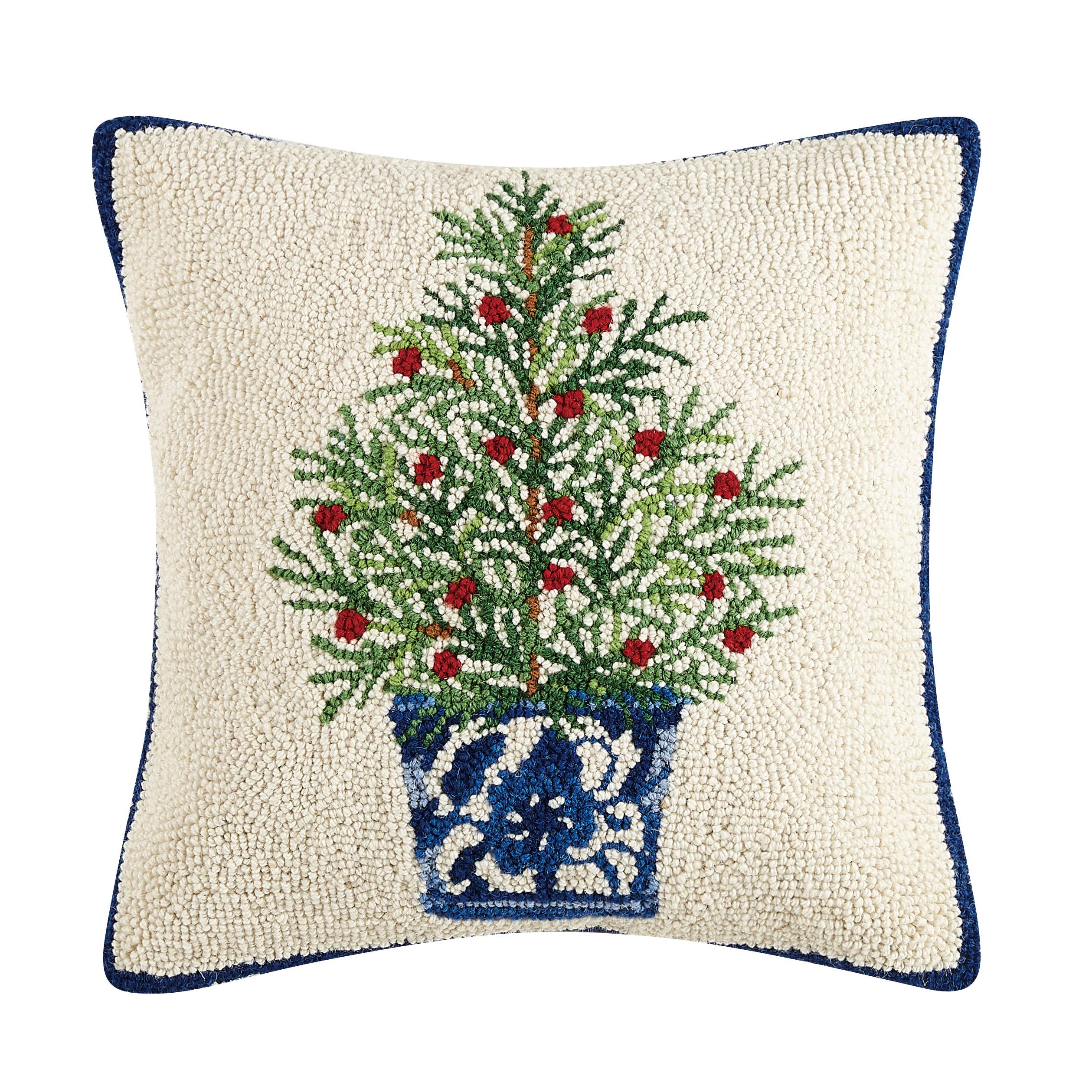 Cream Chinoiserie Tree Hook Pillow