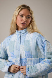 Blue Patchwork Quilted Jacket