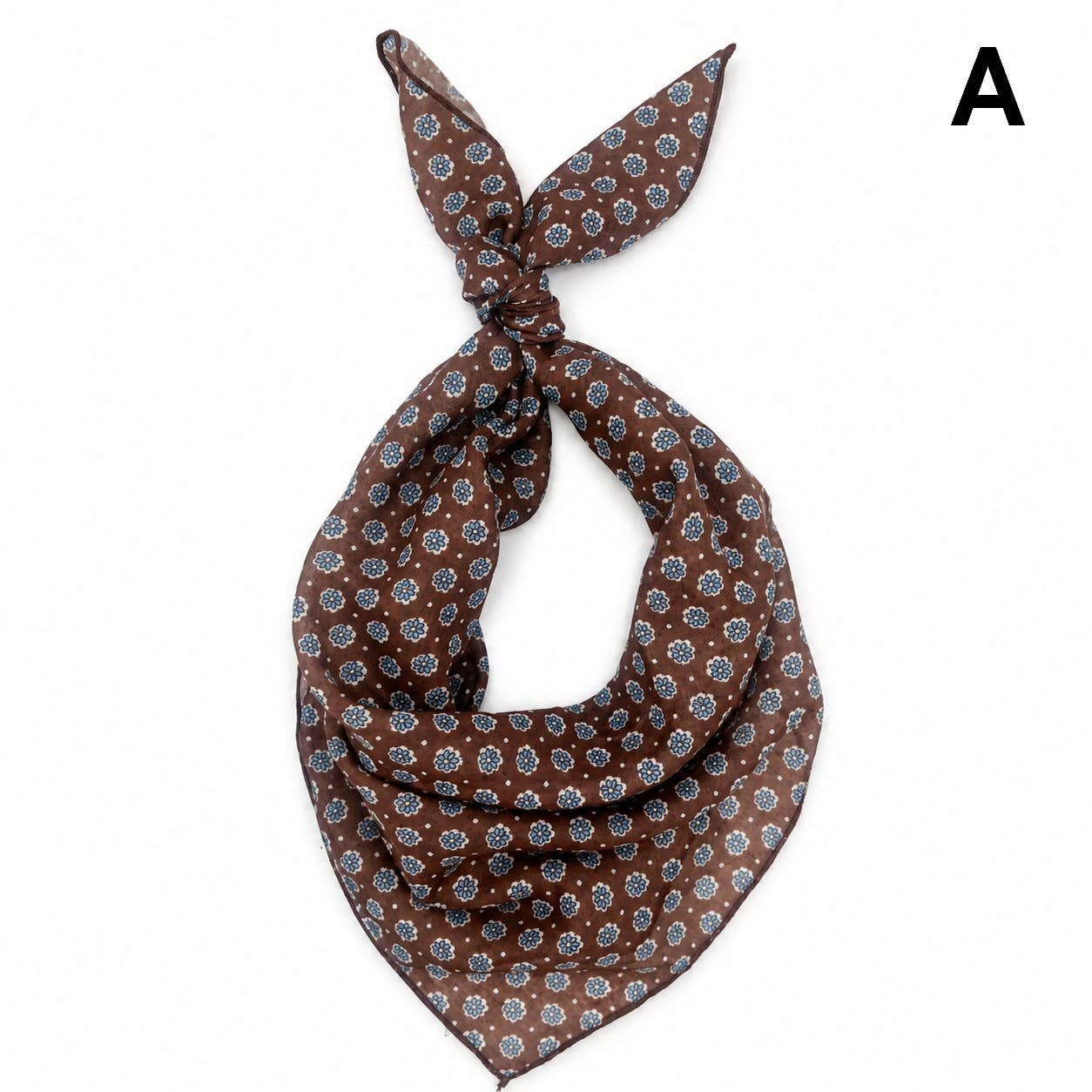 Brown Medallion Bandana Scarf