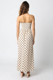 Cream & Brown Polka Dot Maxi Dress