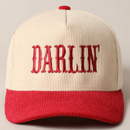 DARLIN' Corduroy Trucker Baseball Cap