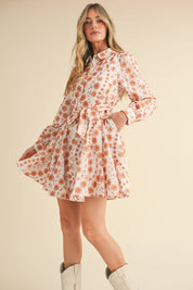 Floral Embrodiered Mini Dress