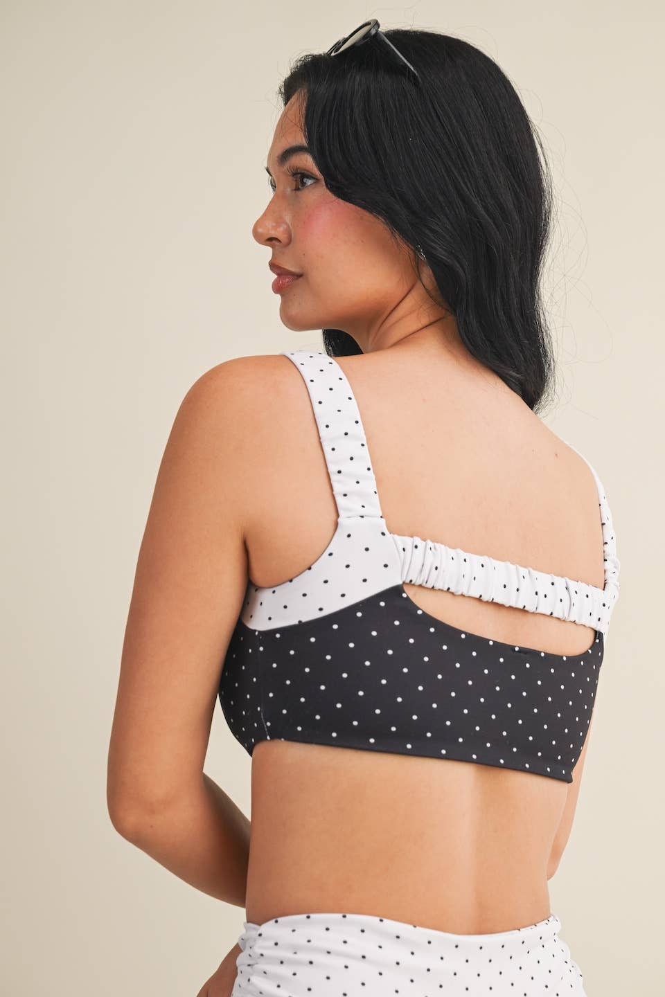 Polka Dot Scrunched Sports Bra