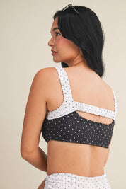 Polka Dot Scrunched Sports Bra