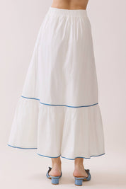 White & Blue Tiered Skirt