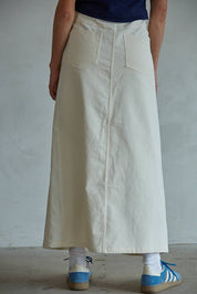 Cream Flare Maxi Skirt