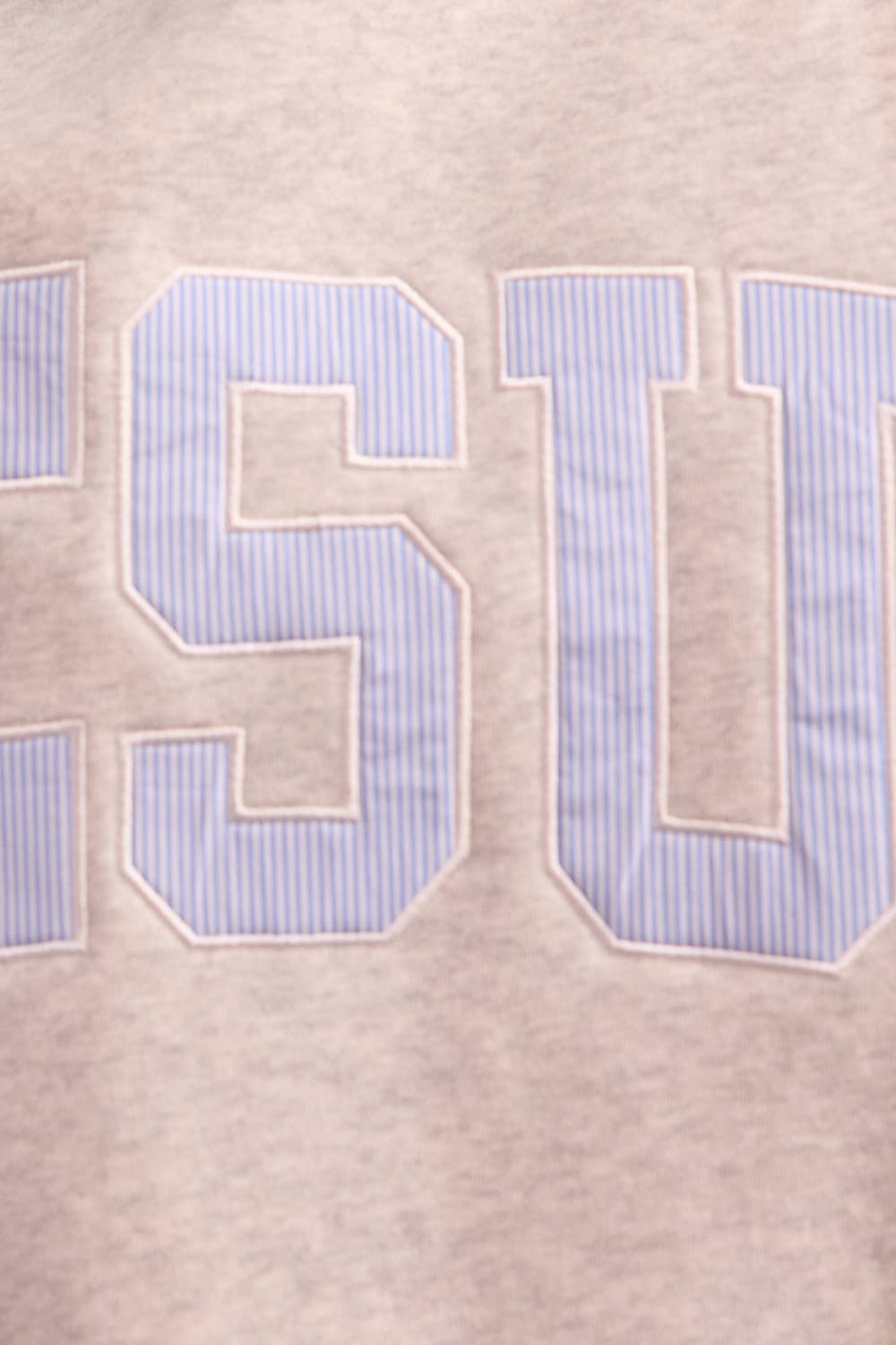 Gray Striped Jesus Patch Sweatshirt