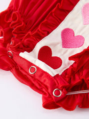 Red Ruffle Heart Romper
