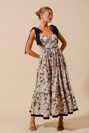 Vintage Black Floral Dress