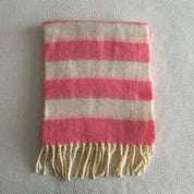 Pink Striped Scarf in 50% Acrylic, 50% Polyester