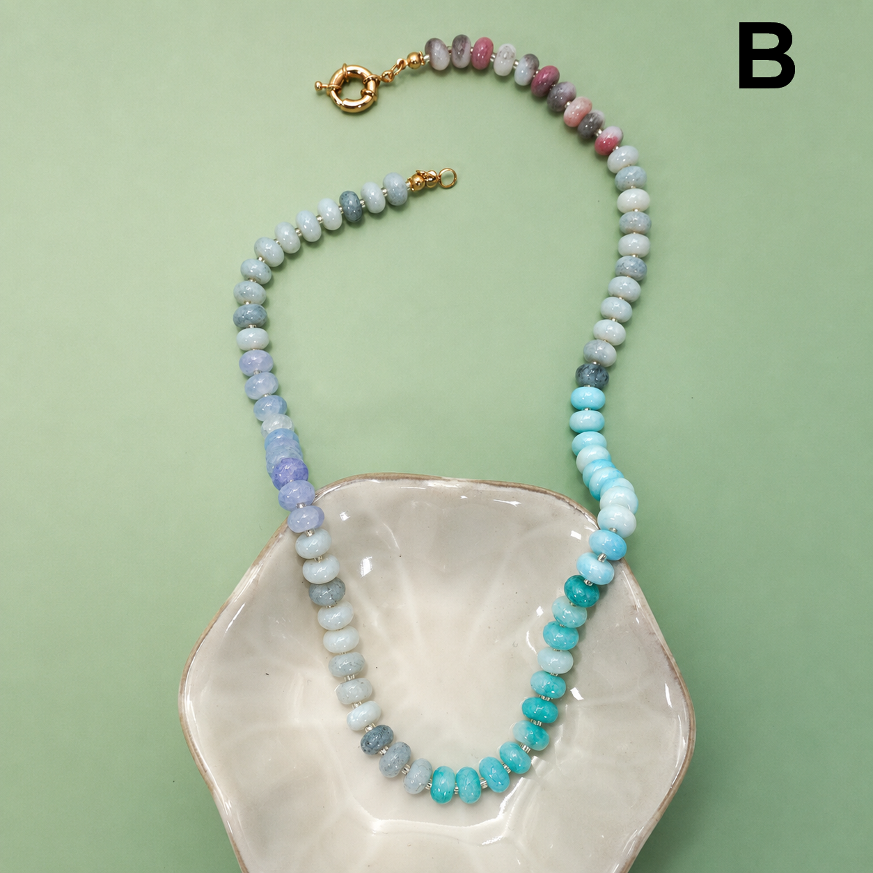 Natural Stone Color Mixed Necklace