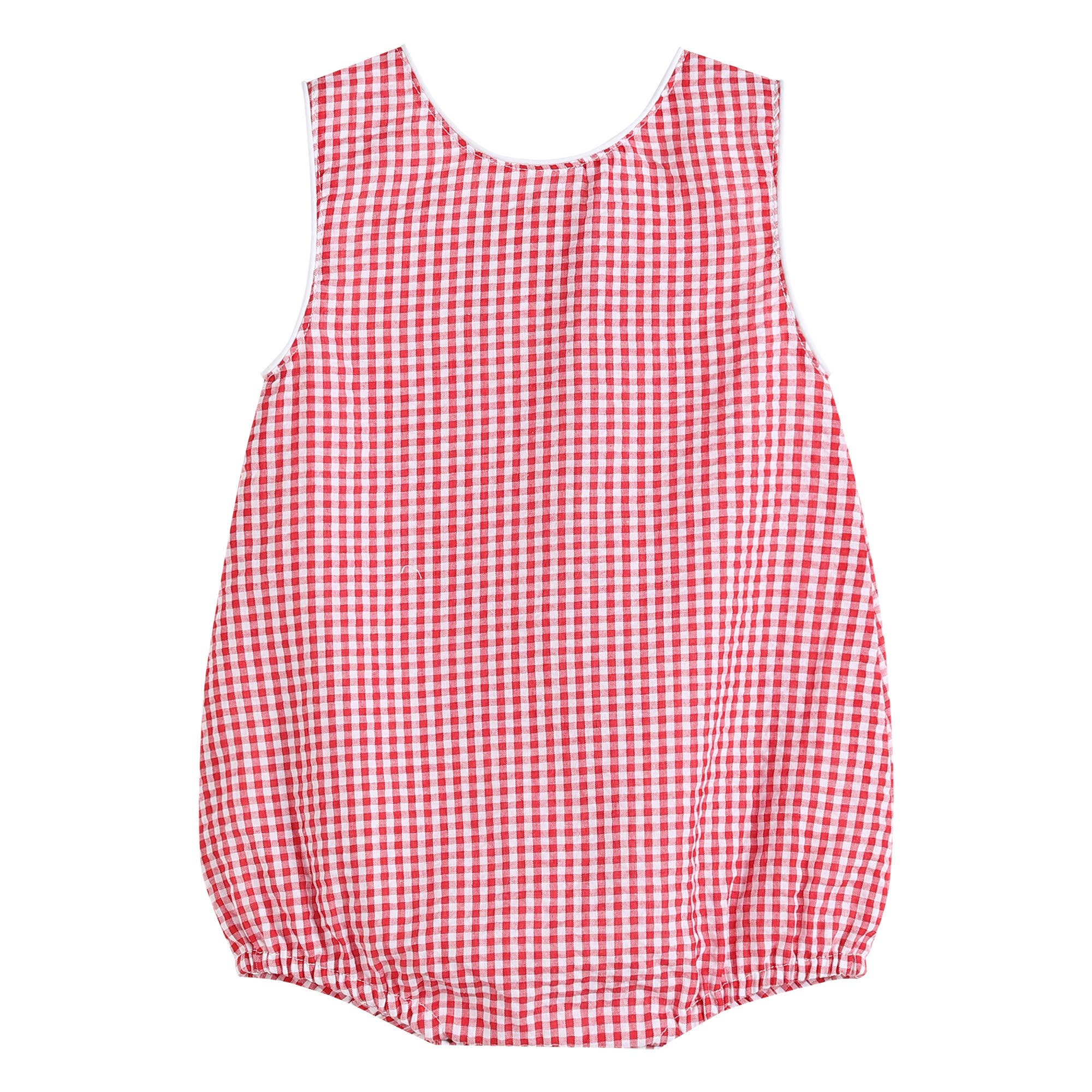 Classic Red Seersucker Baby Bubble Romper: 2T