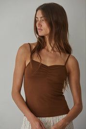 Brown V-Neck Cami Top