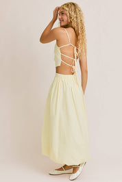 Yellow Striped Top and Bubble Skirt Set