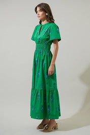 Halina Floral Belraj Poplin Maxi Dress