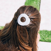 Flat Circle Hair Clip | Medium | Coconut White