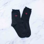 Black Women's Bow Accent Socks