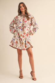 Exclusive Print Blanket Mini Dress