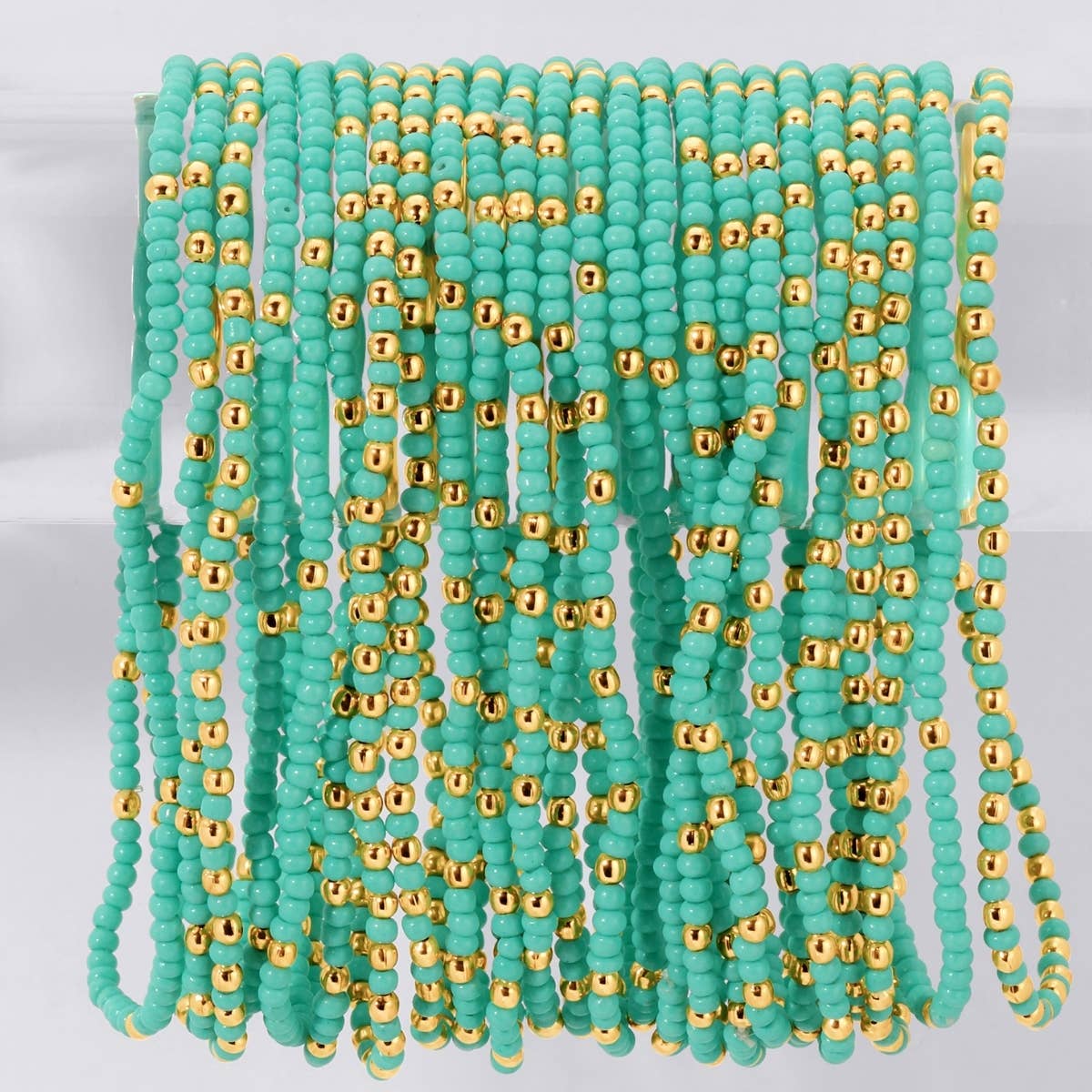 Teal Solid Seed Bead Bracelet