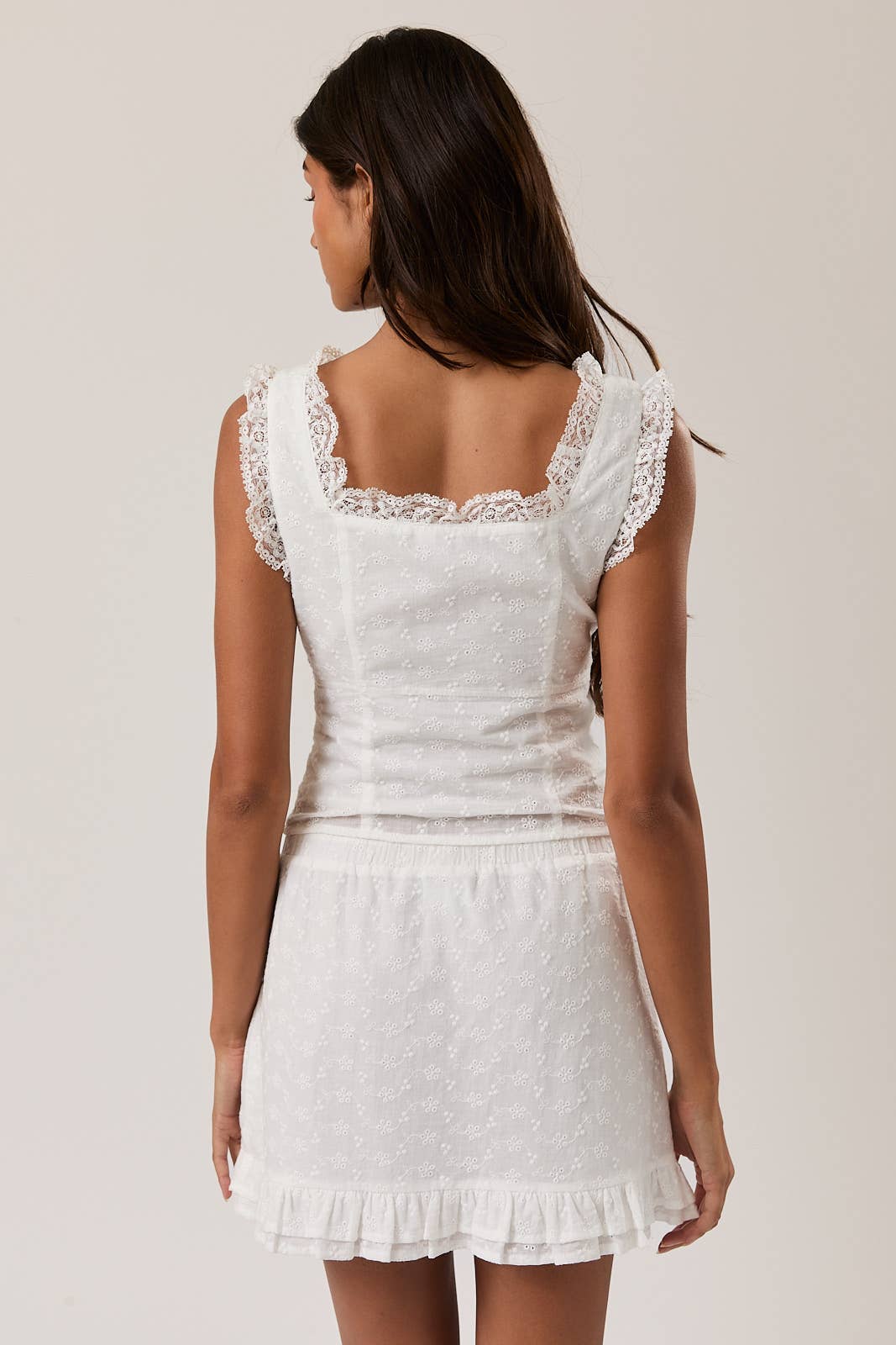 White Ruffle Top