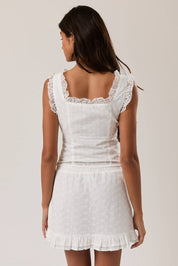 White Ruffle Top
