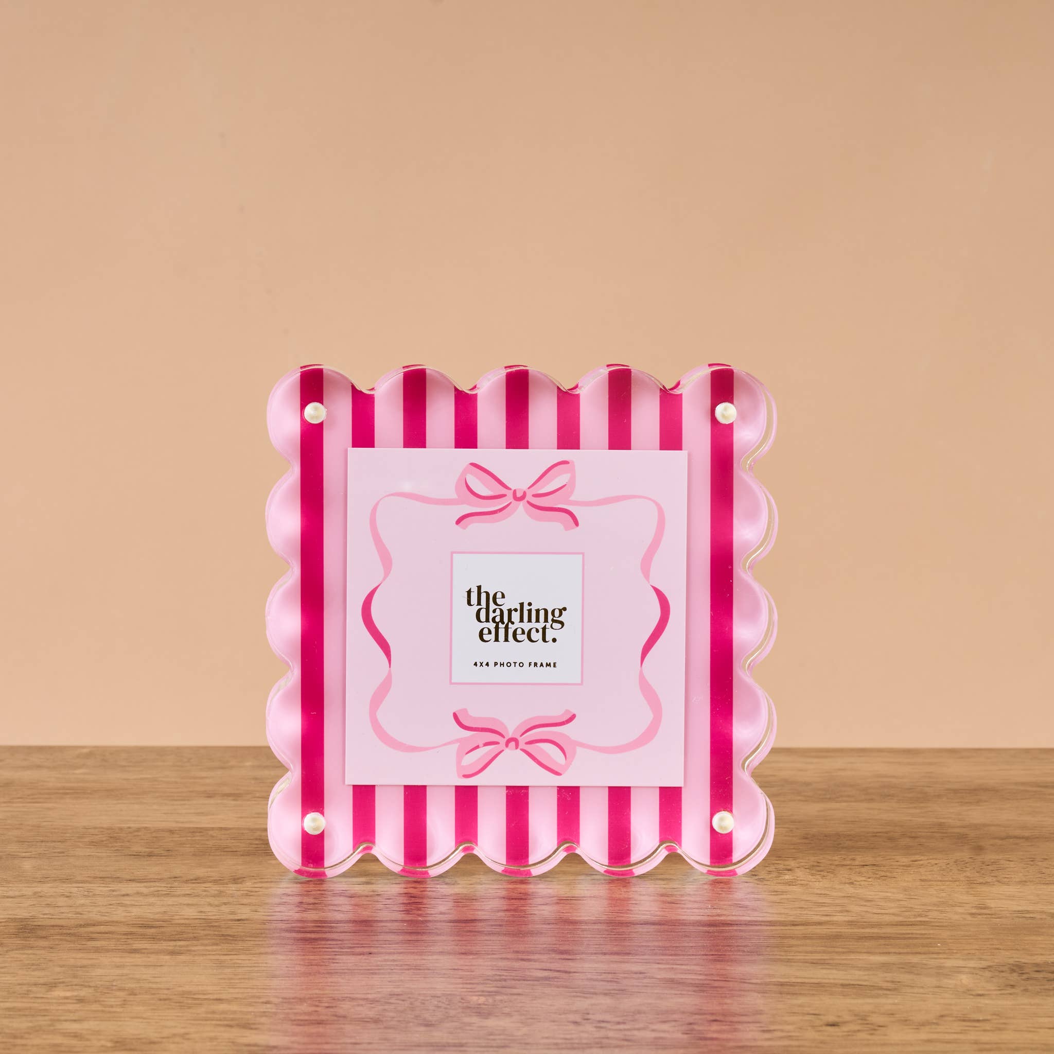 Square Scalloped Acrylic Frame-Sweetheart Stripes