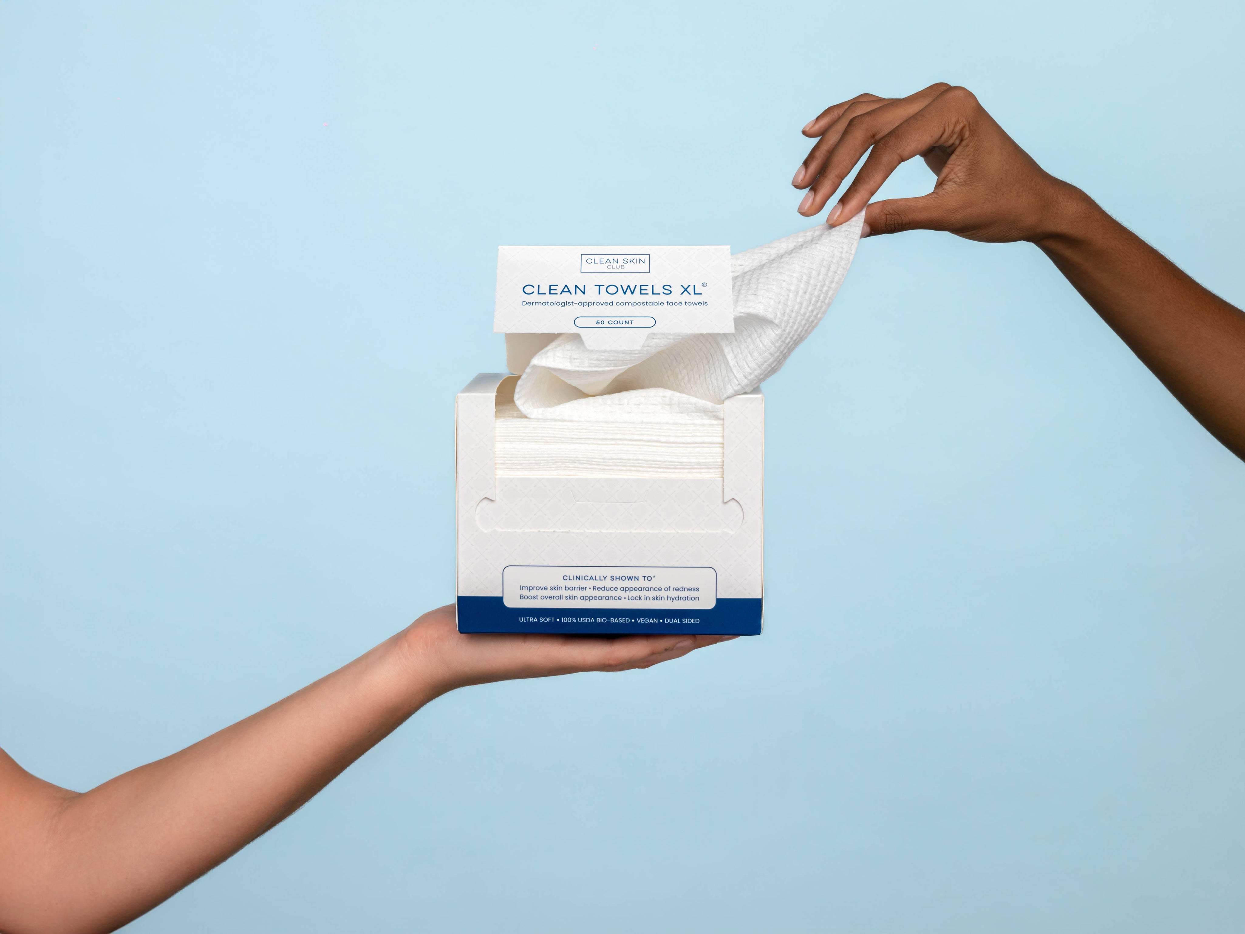 Clean Towels™ XL, Disposable Face Towels, 50 Count