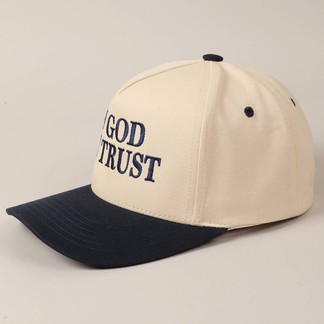 In God We Trust Embroidered Two-Tone Canvas Cap