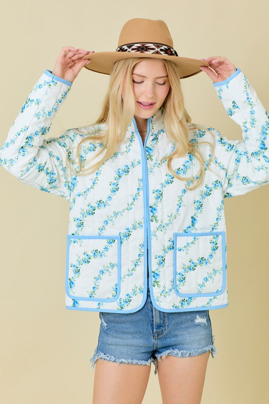 Light Blue Quilted Jacket