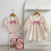 Pink Floral Embroidered Baby Dress & Romper
