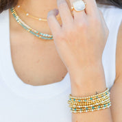 4mm Bead & Crystal Stretch Bracelet -Assorted