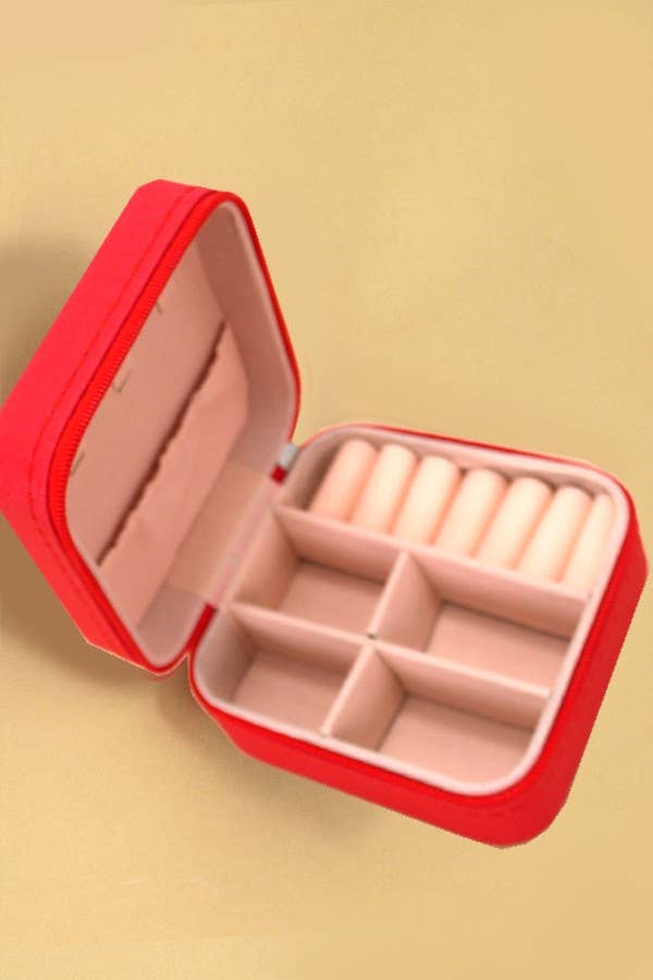 Red Jewelry Organizer Travel Case
