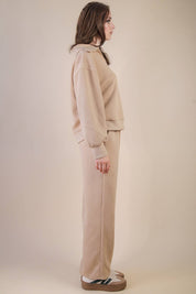 Brown Textured Casual Comfy Set