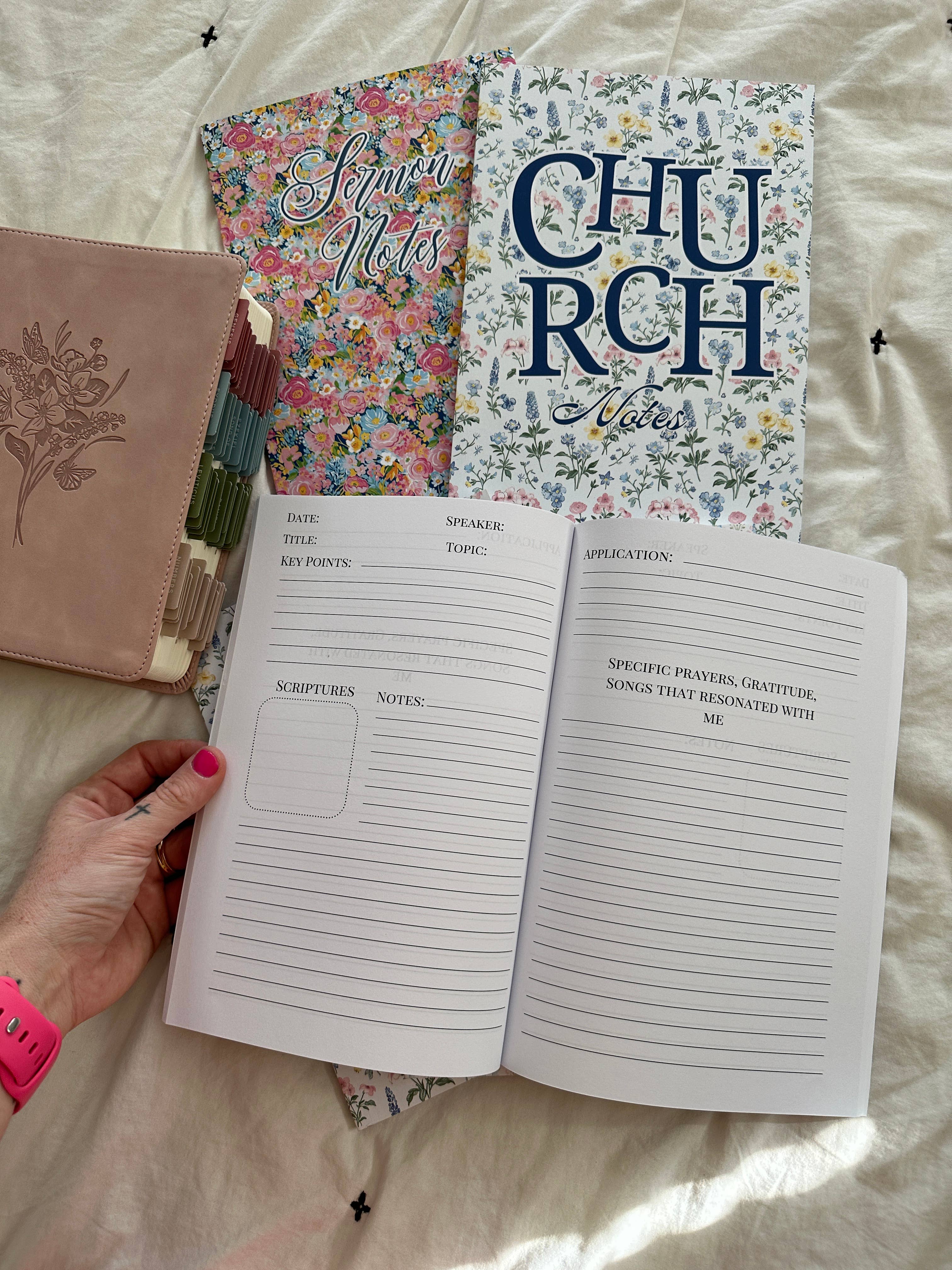 Delphinium Floral Sermon Notes showing 7x10