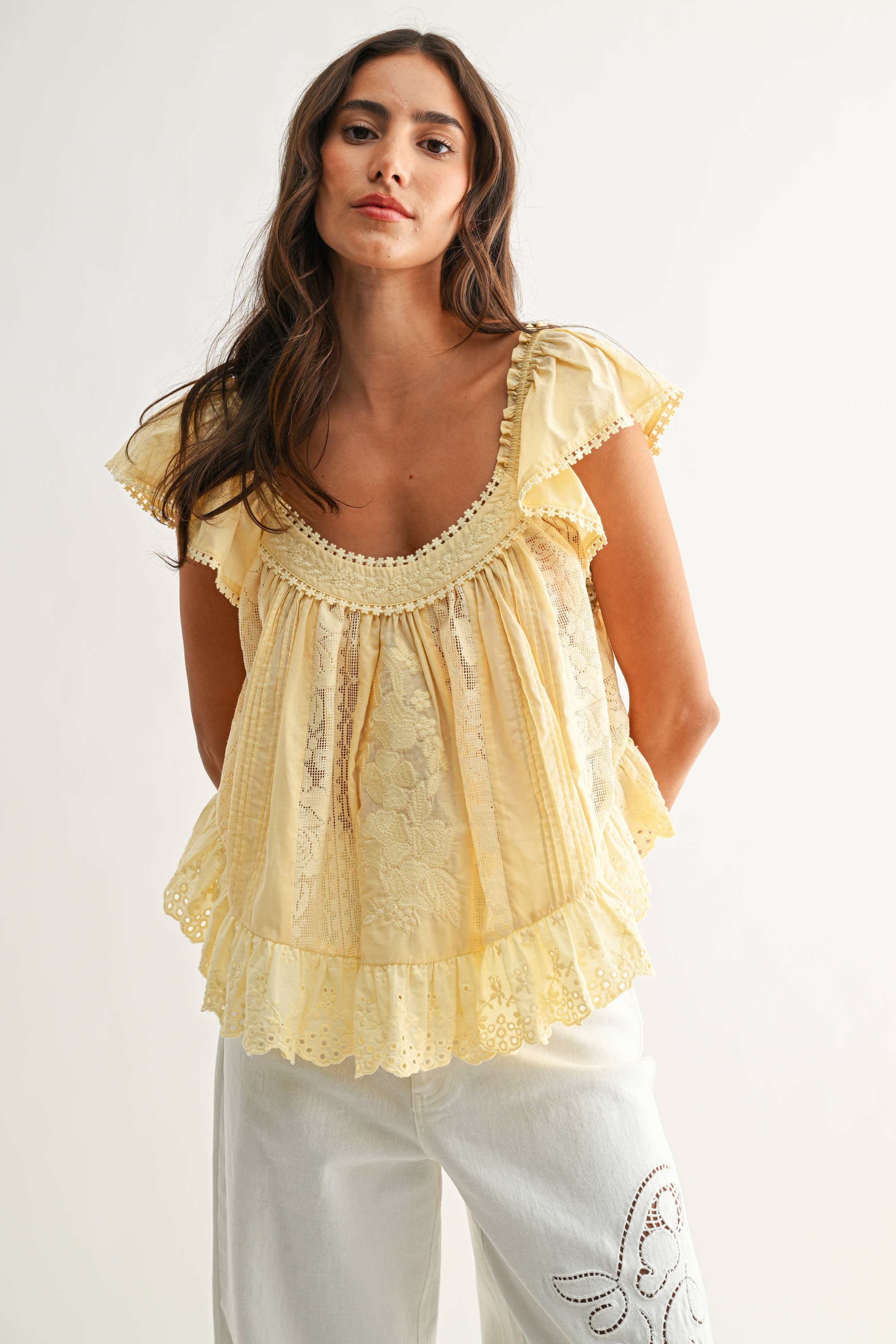 Yellow Lace Blouse