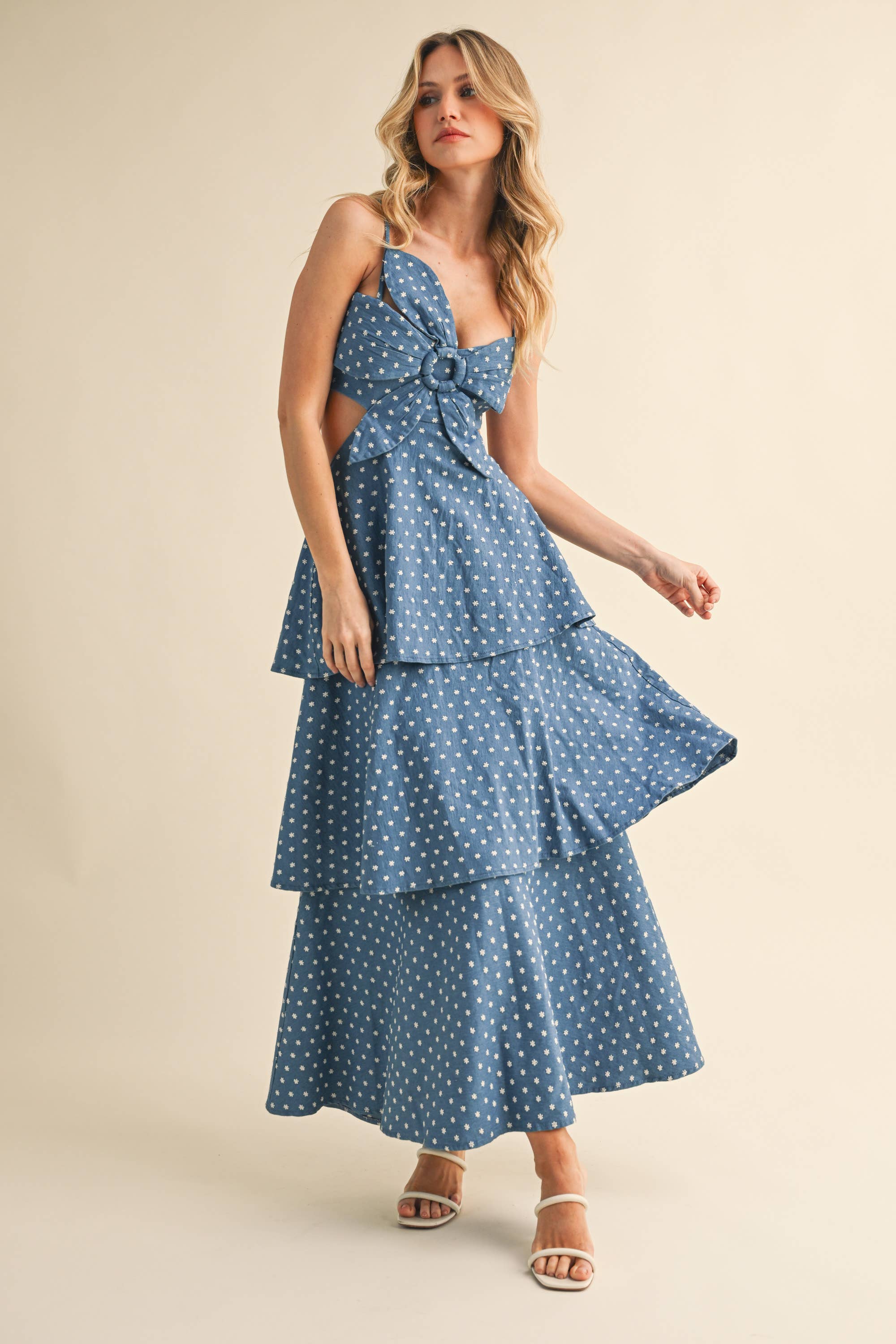 Floral Polka Dot Maxi Dress