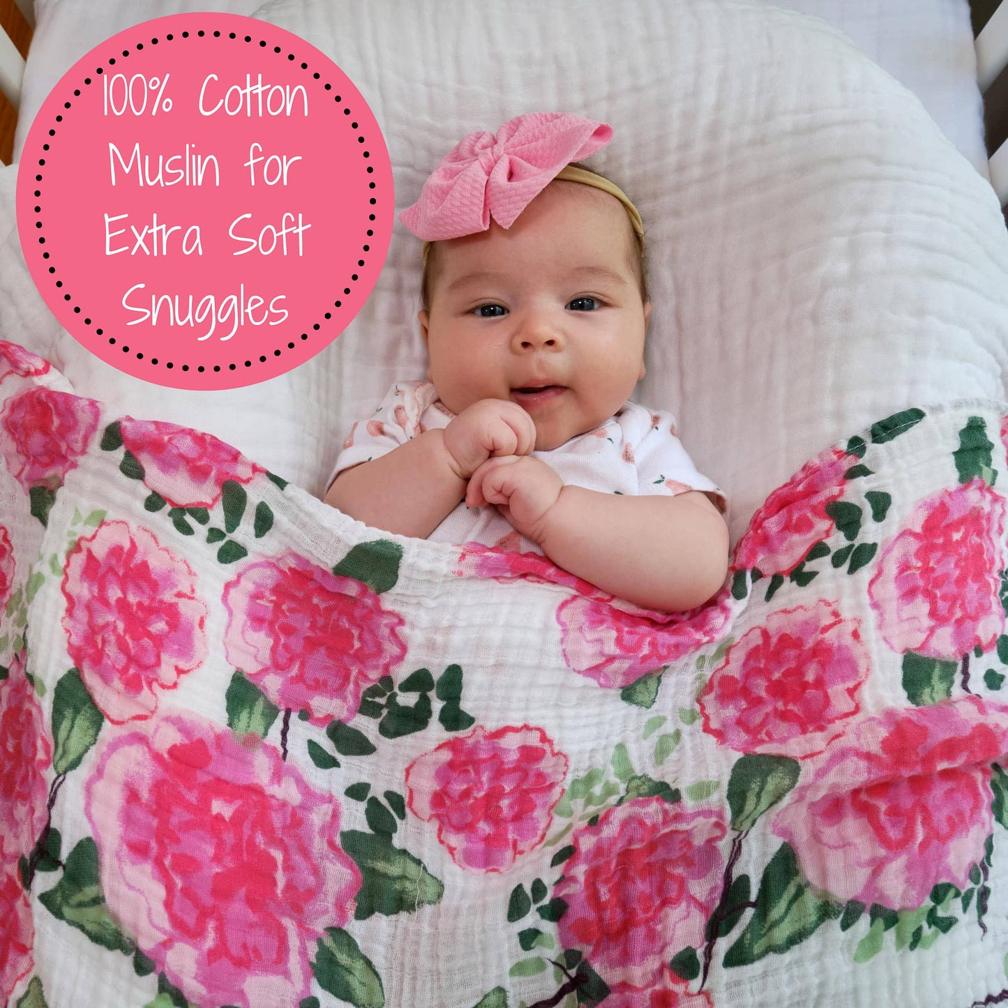 Live Life in Full Bloom Baby Swaddle Blanket