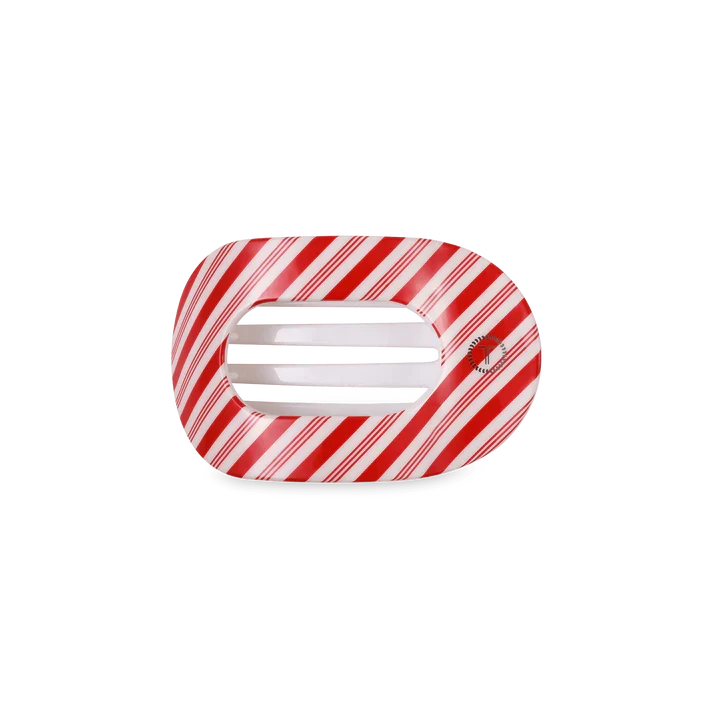 Flat Round Hair Clip | Small | Candy Cane Crush at Ninety Nine Boutique