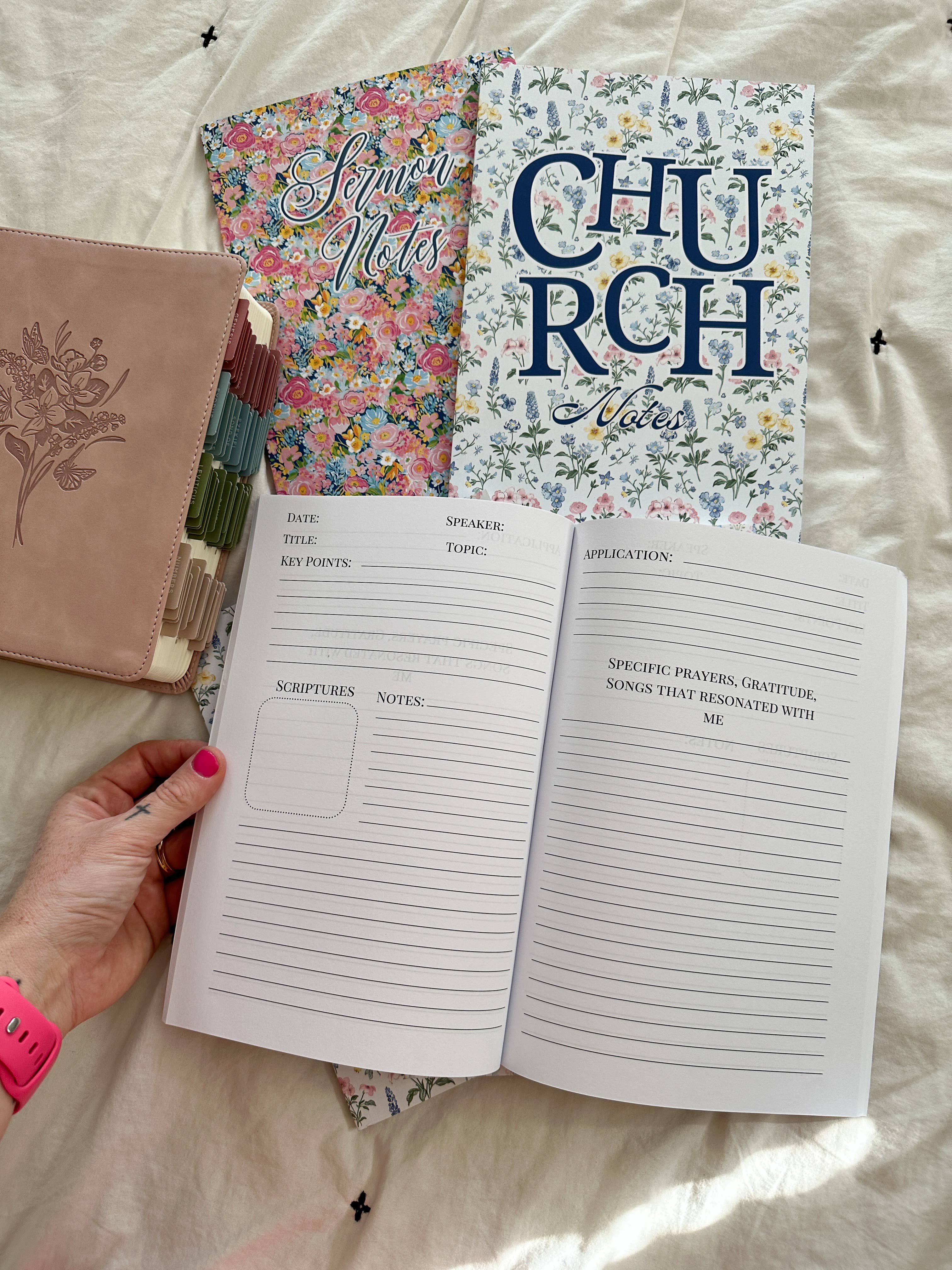 Pink/Blue Floral Sermon Notes