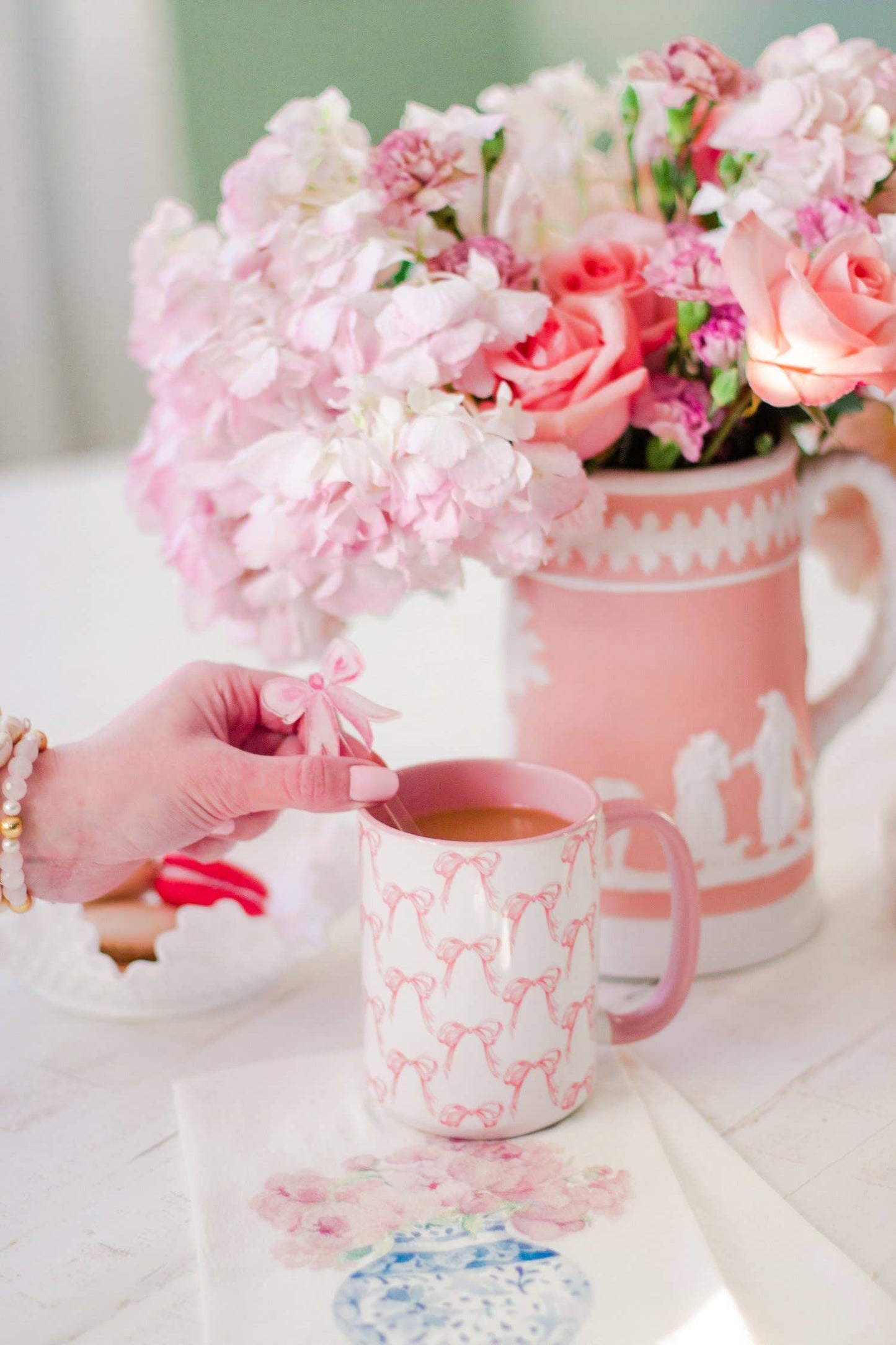 Pink Bows Watercolor Mug