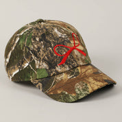 Ribbon Bow Embroidery Camo Baseball Cap